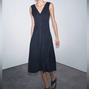 Zara zipper midi dress
